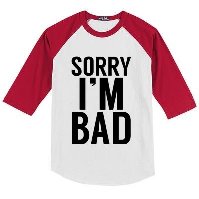 Sorry I'm Bad Kids Colorblock Raglan Jersey