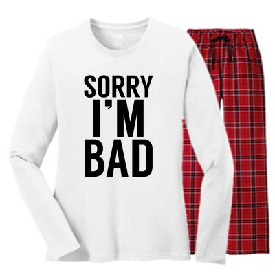 Sorry I'm Bad Women's Long Sleeve Flannel Pajama Set 