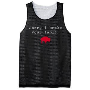 Sorry I Broke Your Table Buffalo Mesh Reversible Basketball Jersey Tank