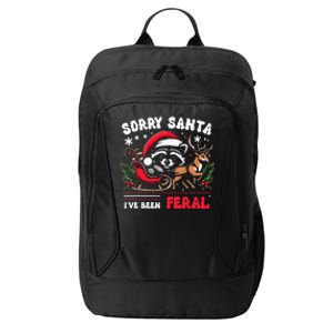 Sorrysanta IVe Been Feral Raccoon Xmas Lights Reindeer City Backpack