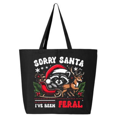 Sorrysanta IVe Been Feral Raccoon Xmas Lights Reindeer 25L Jumbo Tote