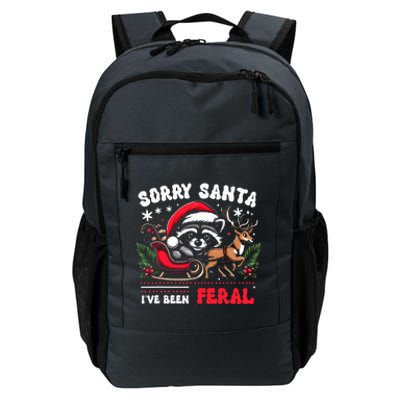 Sorrysanta IVe Been Feral Raccoon Xmas Lights Reindeer Daily Commute Backpack