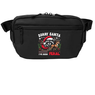 Sorrysanta IVe Been Feral Raccoon Xmas Lights Reindeer Crossbody Pack