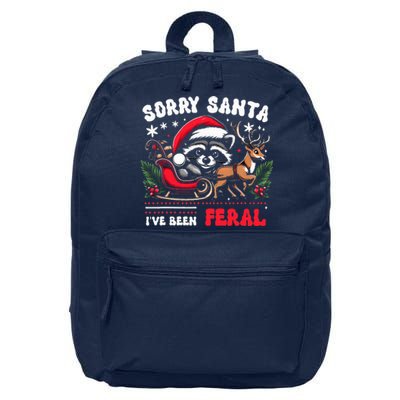 Sorrysanta IVe Been Feral Raccoon Xmas Lights Reindeer 16 in Basic Backpack