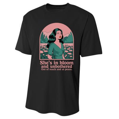 She’S In Bloom And Unbothered Out Of Reach And At Peace Performance Sprint T-Shirt