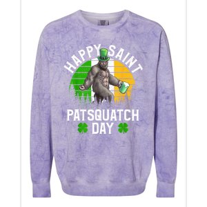 Sasquatch Irish Bigfoot St Patricks Day Green Beer Gift Colorblast Crewneck Sweatshirt