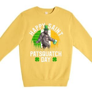 Sasquatch Irish Bigfoot St Patricks Day Green Beer Gift Premium Crewneck Sweatshirt