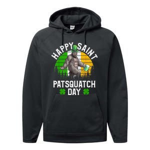 Sasquatch Irish Bigfoot St Patricks Day Green Beer Gift Performance Fleece Hoodie