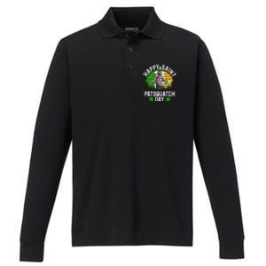 Sasquatch Irish Bigfoot St Patricks Day Green Beer Gift Performance Long Sleeve Polo