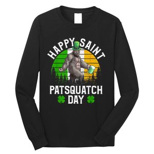 Sasquatch Irish Bigfoot St Patricks Day Green Beer Gift Long Sleeve Shirt