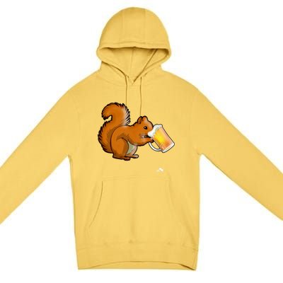 Squirrel Ing Beer Nimal Lovers Gift Beer Squirrel Cute Gift Premium Pullover Hoodie