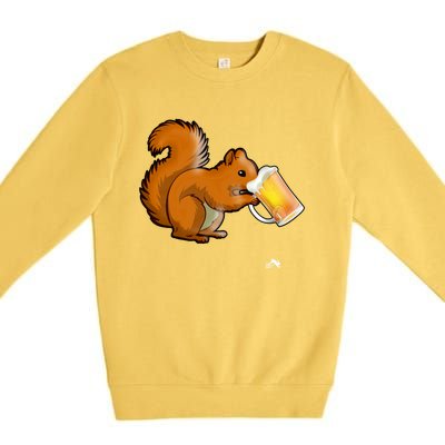 Squirrel Ing Beer Nimal Lovers Gift Beer Squirrel Cute Gift Premium Crewneck Sweatshirt