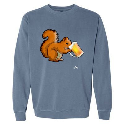 Squirrel Ing Beer Nimal Lovers Gift Beer Squirrel Cute Gift Garment-Dyed Sweatshirt