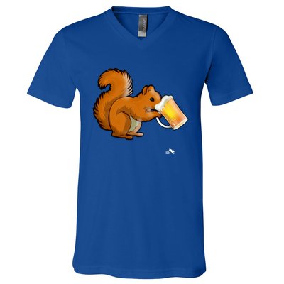 Squirrel Ing Beer Nimal Lovers Gift Beer Squirrel Cute Gift V-Neck T-Shirt