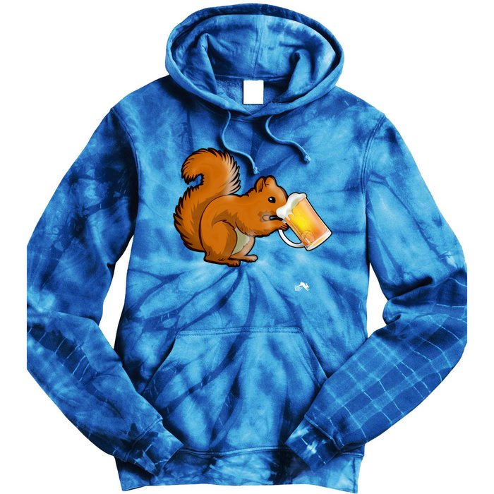 Squirrel Ing Beer Nimal Lovers Gift Beer Squirrel Cute Gift Tie Dye Hoodie