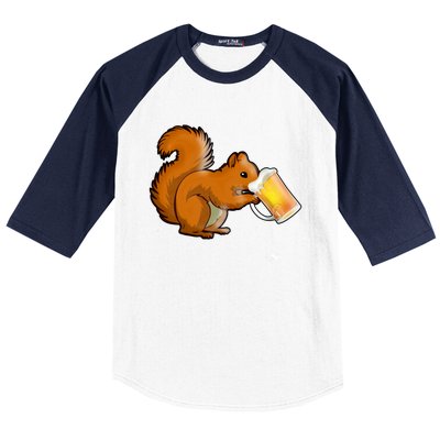 Squirrel Ing Beer Nimal Lovers Gift Beer Squirrel Cute Gift Baseball Sleeve Shirt