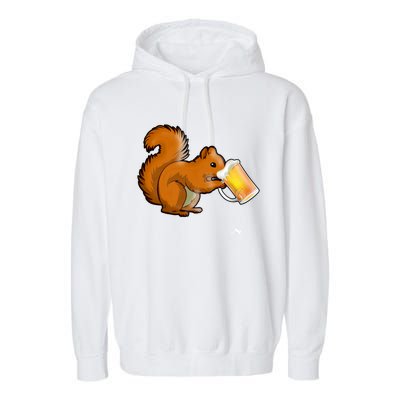 Squirrel Ing Beer Nimal Lovers Gift Beer Squirrel Cute Gift Garment-Dyed Fleece Hoodie