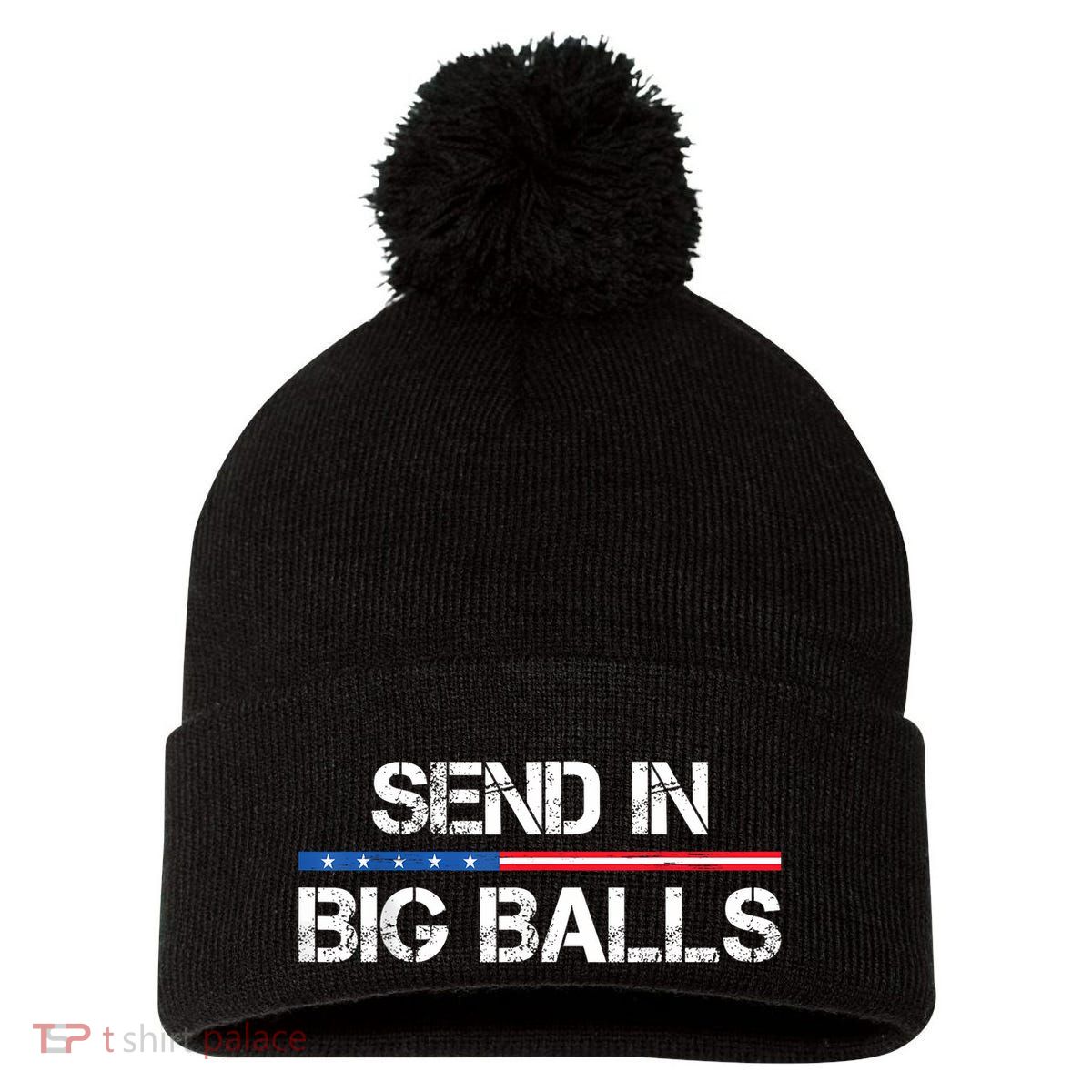 Send In Big Balls Doge D.O.G.E Pom Pom 12in Knit Beanie