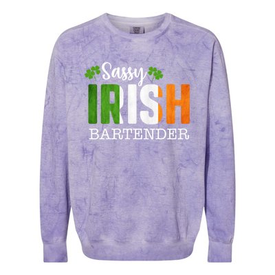 Sassy Irish Bartender St Patricks Day Gift Colorblast Crewneck Sweatshirt