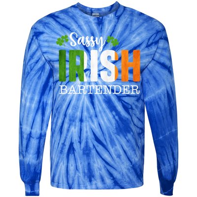 Sassy Irish Bartender St Patricks Day Gift Tie-Dye Long Sleeve Shirt