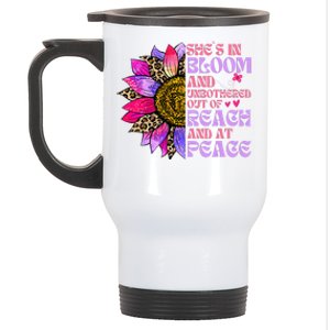 She’S In Bloom And Unbothered Out Of Reach And At Peace Stainless Steel Travel Mug