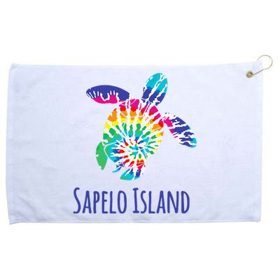 Sapelo Island Beach Tie Dye Batik Logger Head Turtle Wildlife Grommeted Golf Towel