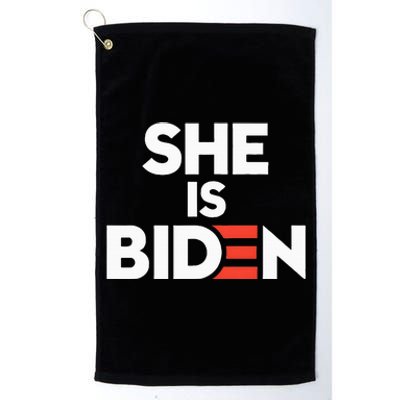 She Is Biden Funny Pro Trump Anti Biden Harris Politics 2024 Platinum Collection Golf Towel