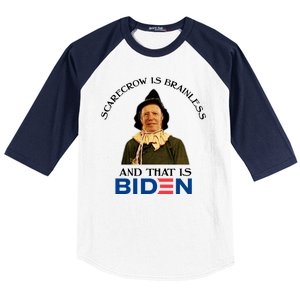 Scarecrow Is Brainless And That Is Biden Baseball Sleeve Shirt