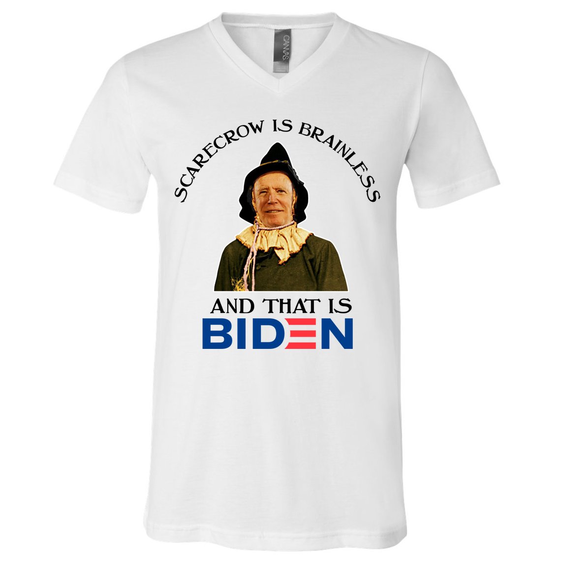 Scarecrow Is Brainless And That Is Biden V-Neck T-Shirt