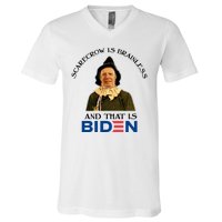 Scarecrow Is Brainless And That Is Biden V-Neck T-Shirt