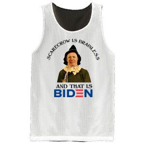 Scarecrow Is Brainless And That Is Biden Mesh Reversible Basketball Jersey Tank