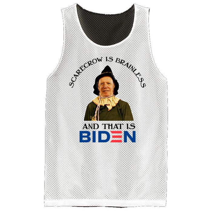 Scarecrow Is Brainless And That Is Biden Mesh Reversible Basketball Jersey Tank