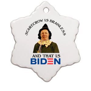 Scarecrow Is Brainless And That Is Biden Ceramic Star Ornament