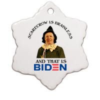 Scarecrow Is Brainless And That Is Biden Ceramic Star Ornament