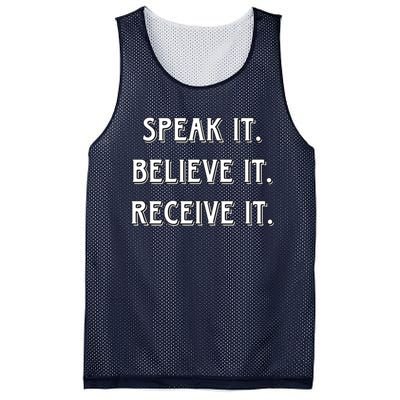 Speak It. Believe It. Receive It. Mesh Reversible Basketball Jersey Tank