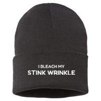 Sarcastic I Bleach My Stink Wrinkle Gag Humour Sustainable Knit Beanie