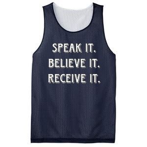 Speak It. Believe It. Receive It. Mesh Reversible Basketball Jersey Tank