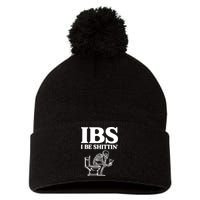 Skeleton I Be Shittin Ibs Funny Pom Pom 12in Knit Beanie