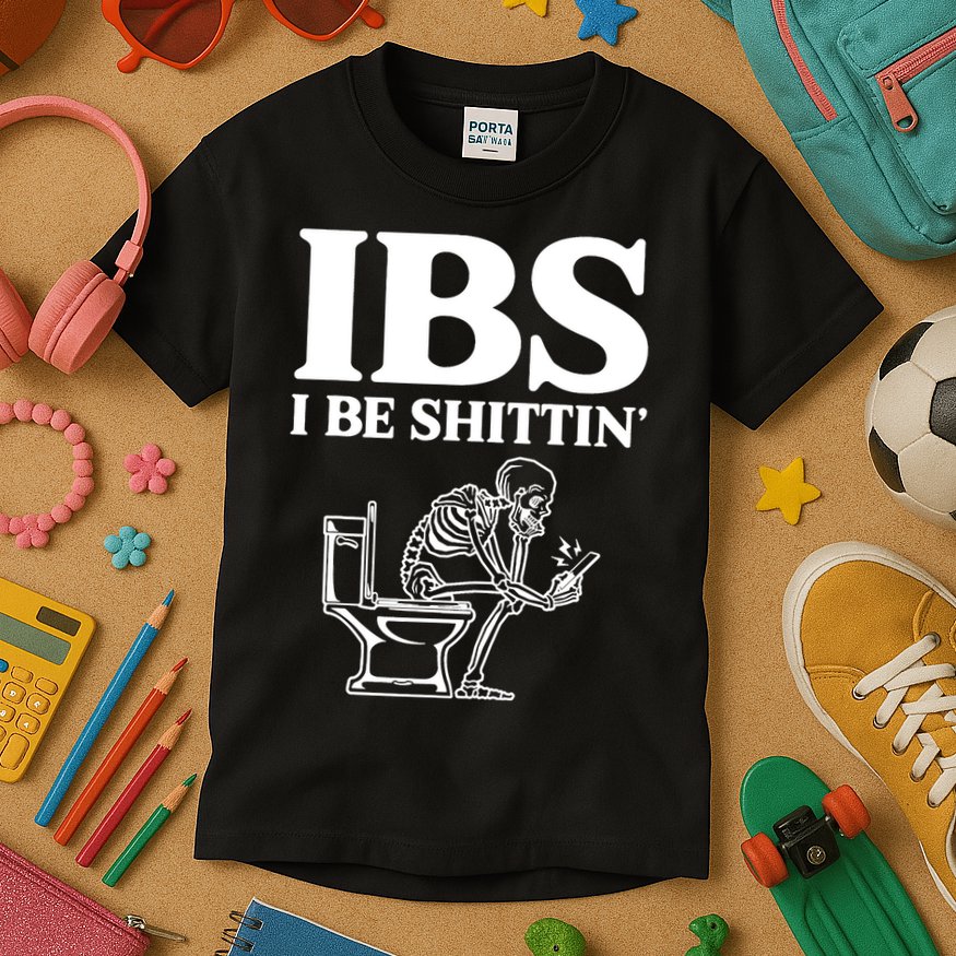 Skeleton I Be Shittin Ibs Funny Kids T-Shirt
