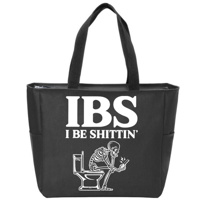 Skeleton I Be Shittin Ibs Funny Zip Tote Bag