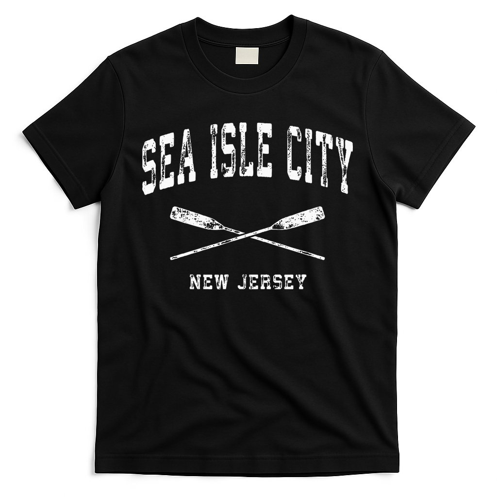 Sea Isle City New Jersey Vintage Nautical Crossed Oars T-Shirt