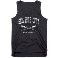 Sea Isle City New Jersey Vintage Nautical Crossed Oars Tank Top