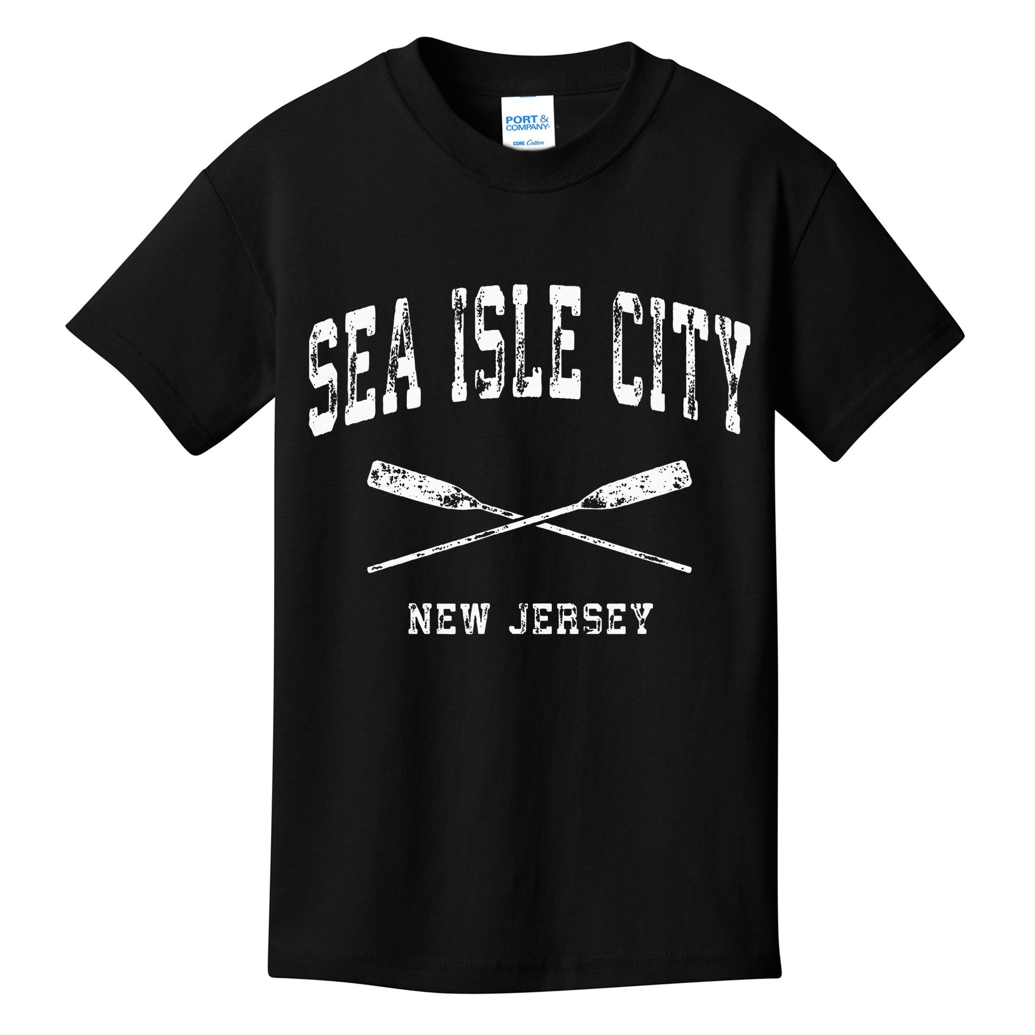 Sea Isle City New Jersey Vintage Nautical Crossed Oars Kids T-Shirt