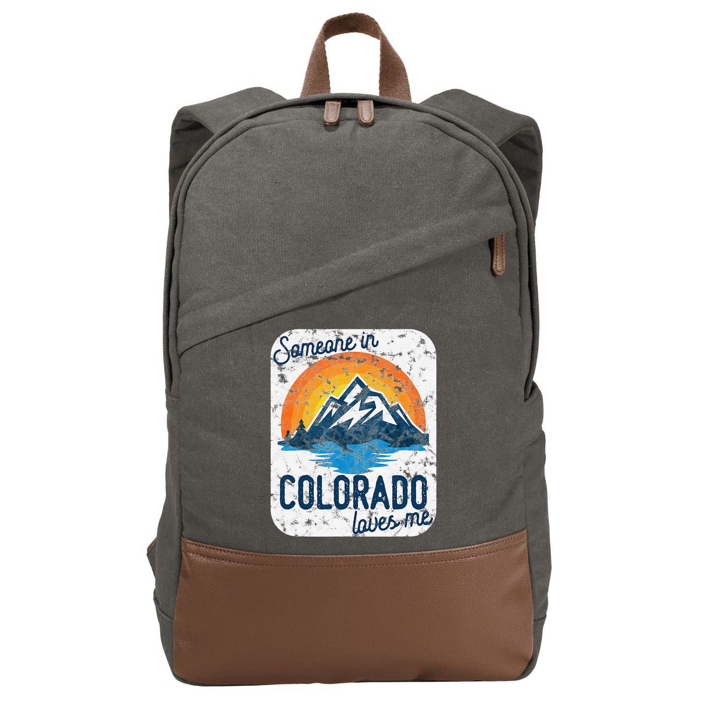 Someone In Colorado Loves Me Cotton Canvas Backpack