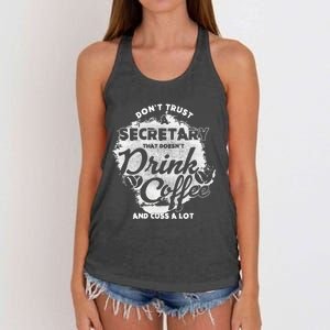 Secretary Ing Coffee Office Humor Administration Boss Funny Gift Women's Knotted Racerback Tank