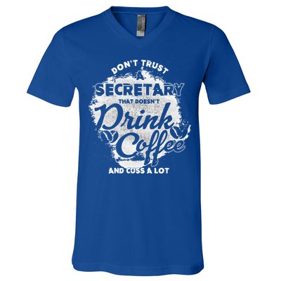 Secretary Ing Coffee Office Humor Administration Boss Funny Gift V-Neck T-Shirt