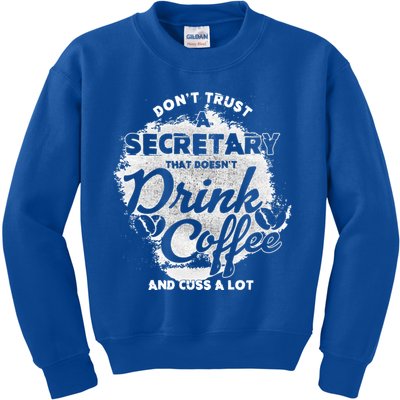 Secretary Ing Coffee Office Humor Administration Boss Funny Gift Kids Sweatshirt