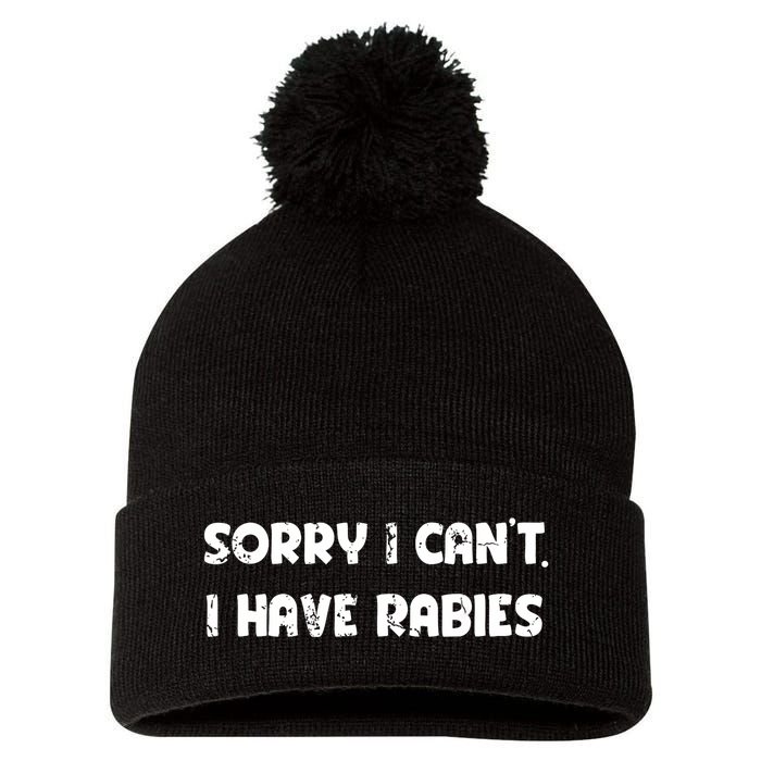 Sorry I Cant I Have Rabies Funny Humorous Women Outfit Pom Pom 12in Knit Beanie