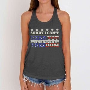 Sorry I Can't Hear You Over The Sound Of My Freedom 4th July Women's Knotted Racerback Tank