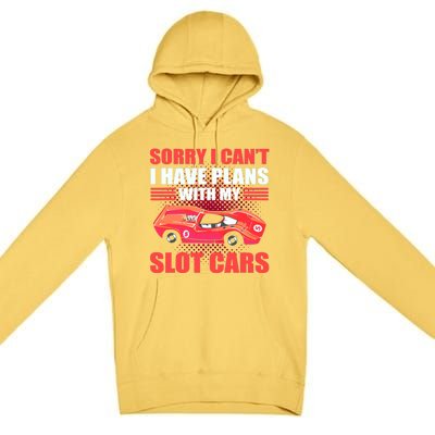 Sorry I Can't I Have Plans With My Slot Cars Slotcar Racing Premium Pullover Hoodie